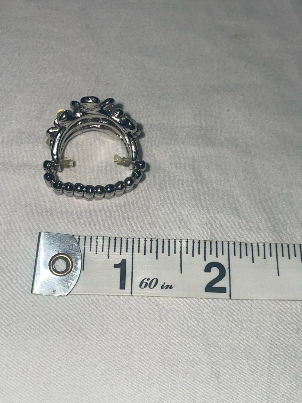 Floral Black Enamel Statement Ring - Paparazzi Jewelry PRELOVED